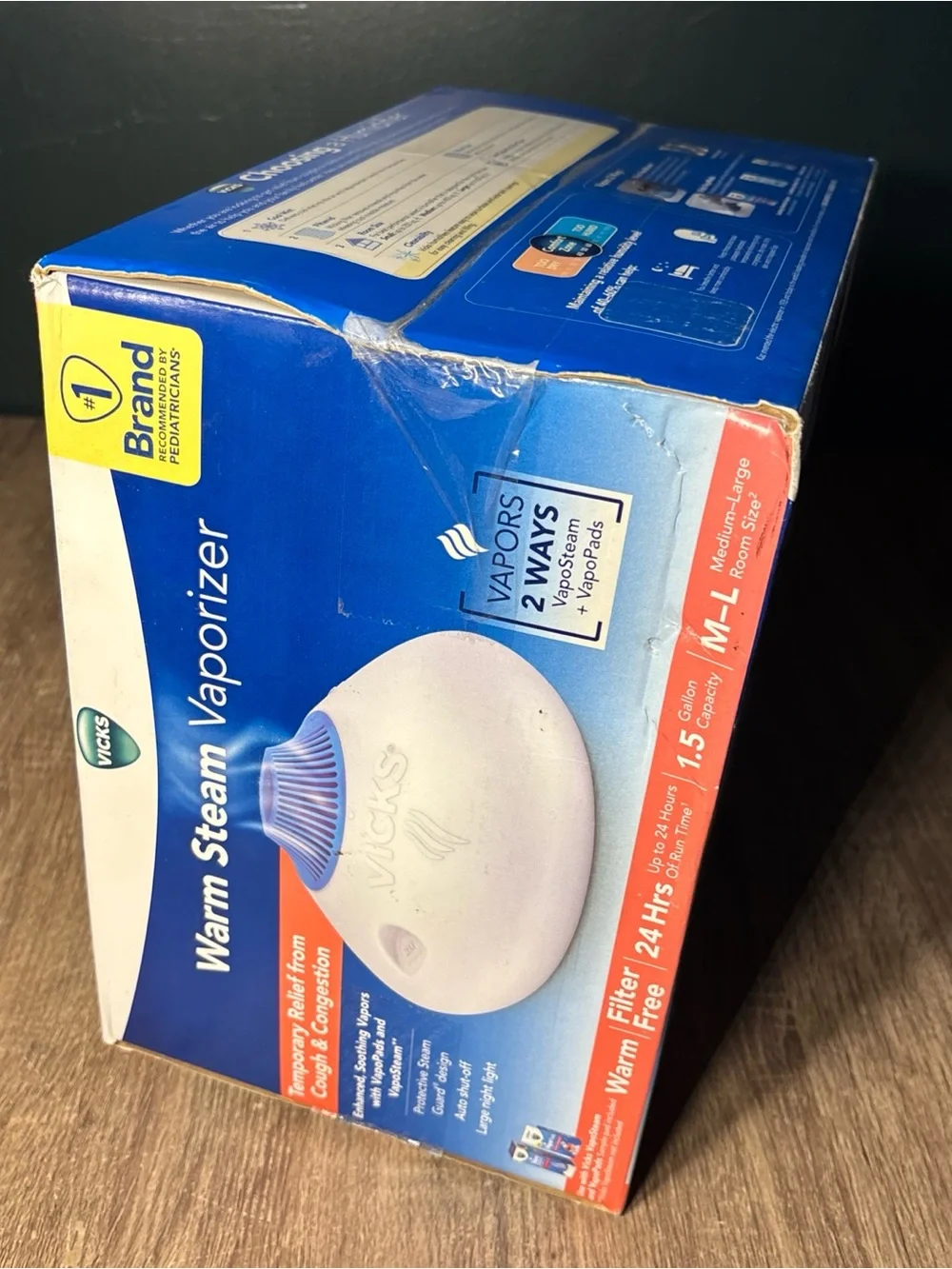 Vicks Warm Steam Vaporizer. Temporary Relief From Cough And Congestion NEW
